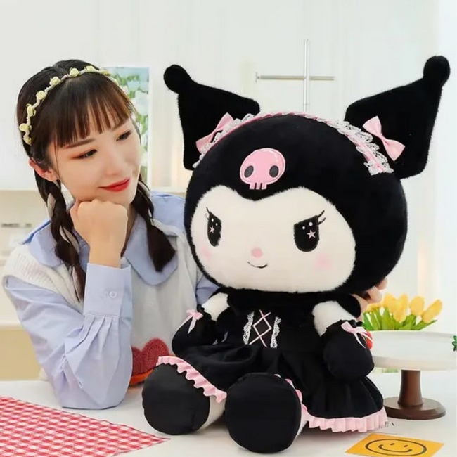 Papusa de plus Kuromi din seria Hello Kitty Sanrio, 40 cm [3]
