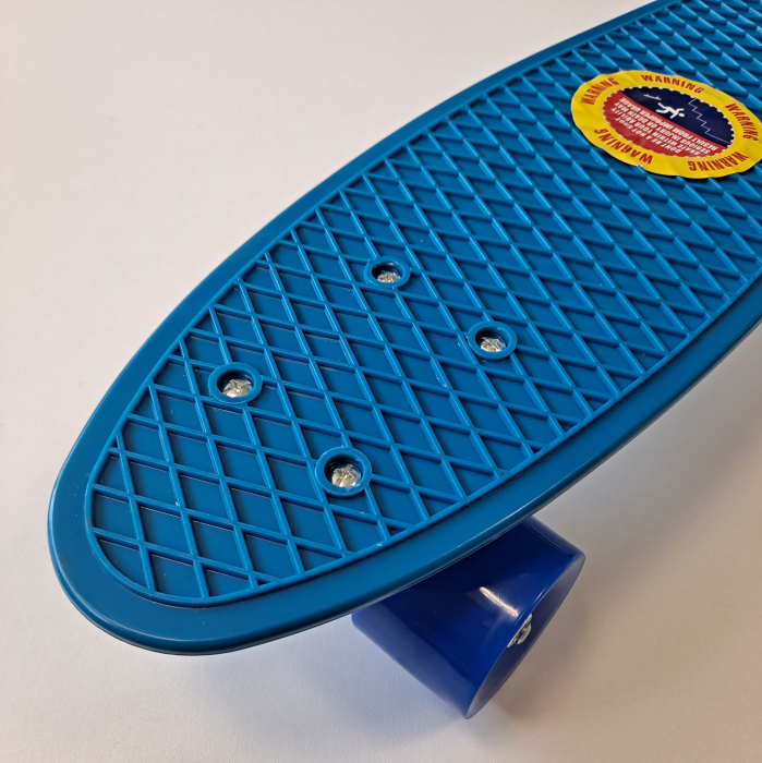 Penny Board cu roti de silicon, 55 cm, Albastru [3]