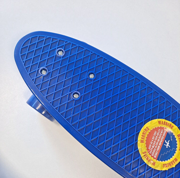 Penny Board cu roti de silicon si lumini LED, 55 cm, albastru [2]