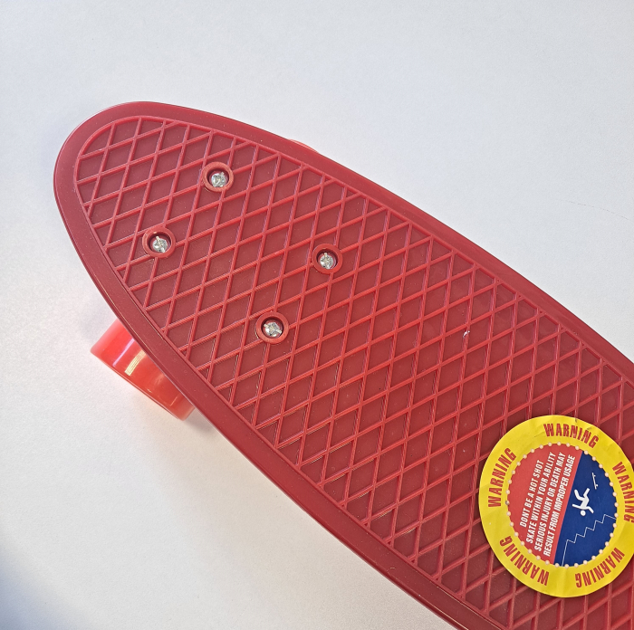 Penny Board cu roti de silicon si lumini LED, 55 cm, rosu [2]