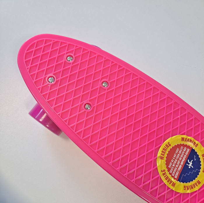 Penny Board cu roti de silicon si lumini LED, 55 cm, roz [2]