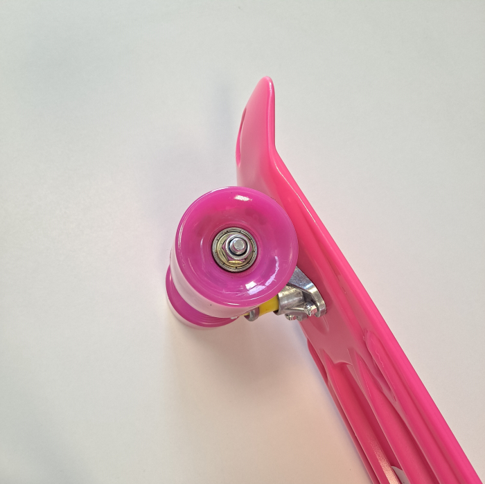 Penny Board cu roti de silicon si lumini LED, 55 cm, roz [4]