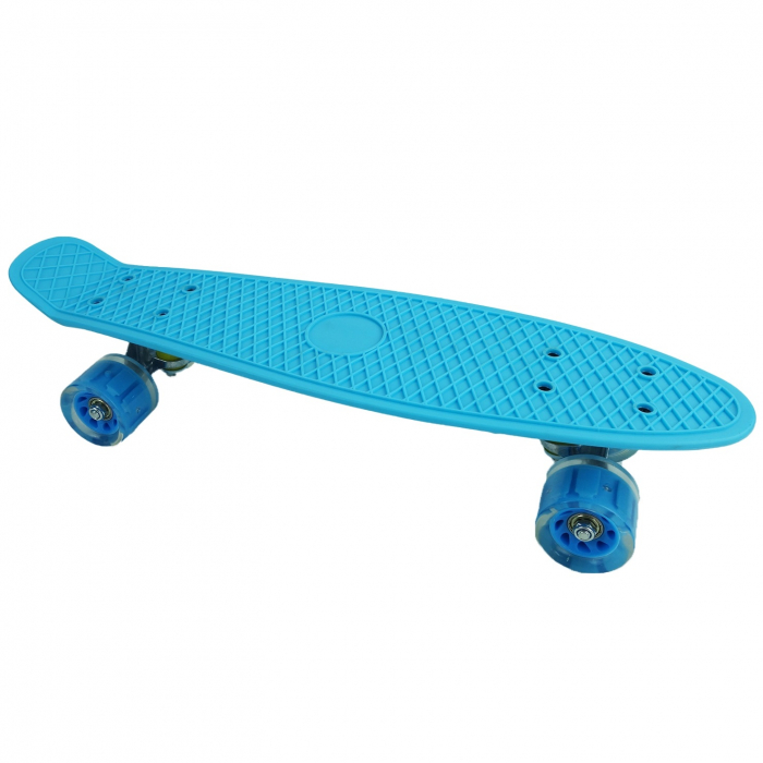 Penny Board cu roti luminoase LED, 55 cm, Albastru [3]