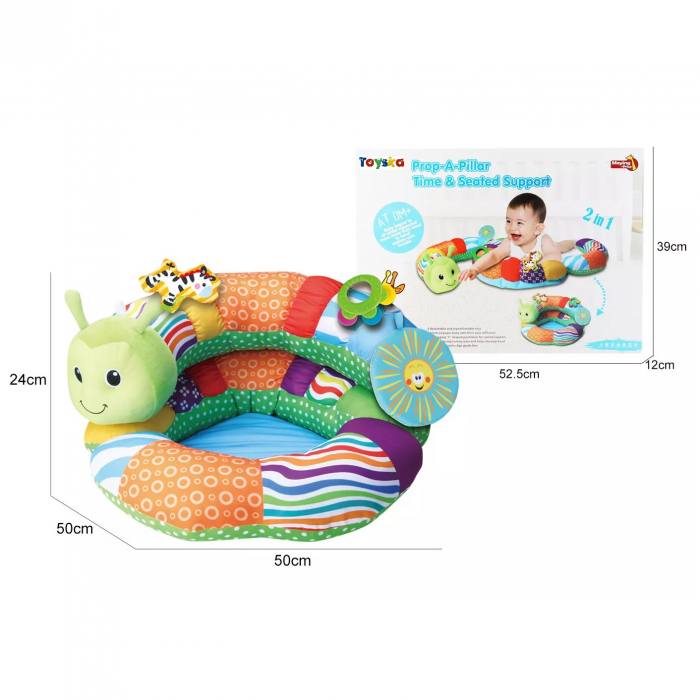 Perna multifunctionala 2 in 1 pentru bebelusi Omida, Prop a Pillar, multicolor [10]