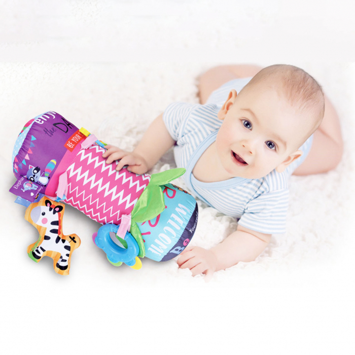 Perna pentru burtica bebe, cilindru, Tummy Time Reef, Roz [2]