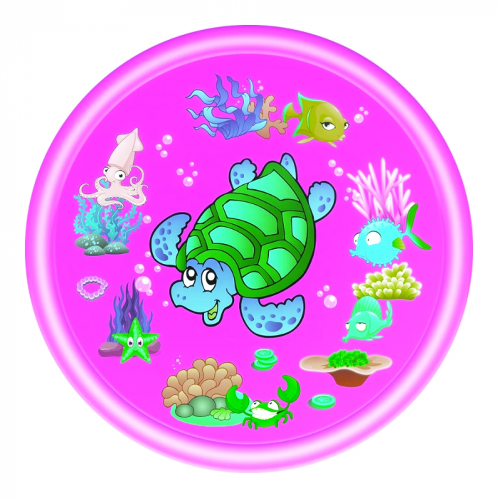 Piscina gonflabila cu stropitoare SummerFun, diametru 170 cm, cu gauri pentru stropire, loc de joaca, roz [4]