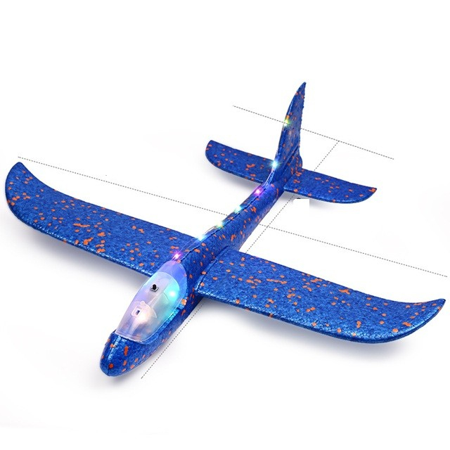 Pistol de jucarie cu lansator avion din spuma cu lumini, Albastru [5]