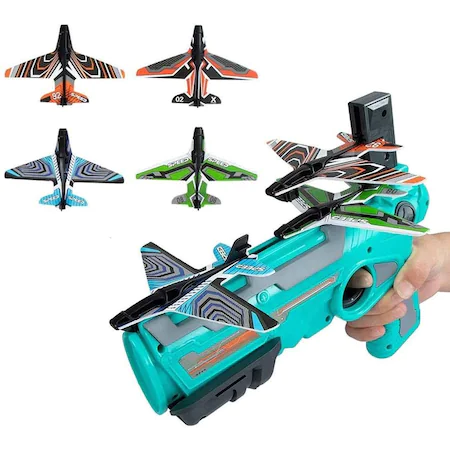 Pistol lansator de jucarie cu 4 avioane Air Battle, multicolor [7]