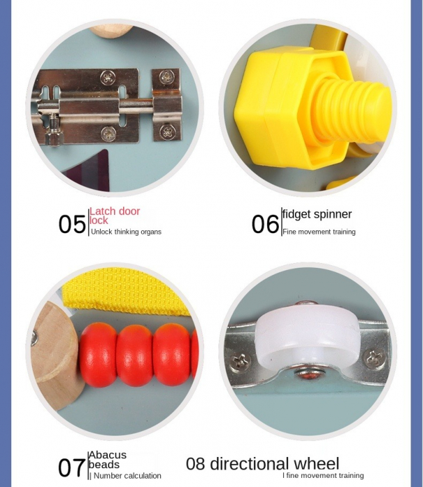 Placa activitati Busy Board Ursulet 16 in 1, multicolor [5]