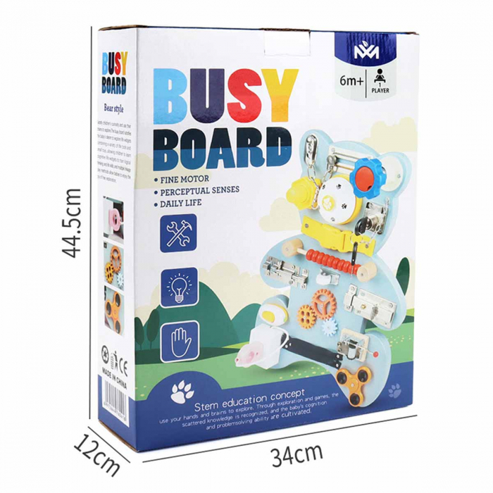Placa activitati Busy Board Ursulet 16 in 1, multicolor [8]
