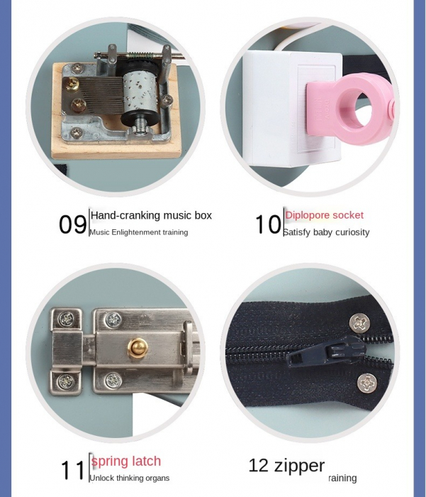 Placa activitati Busy Board Ursulet 16 in 1, multicolor [6]
