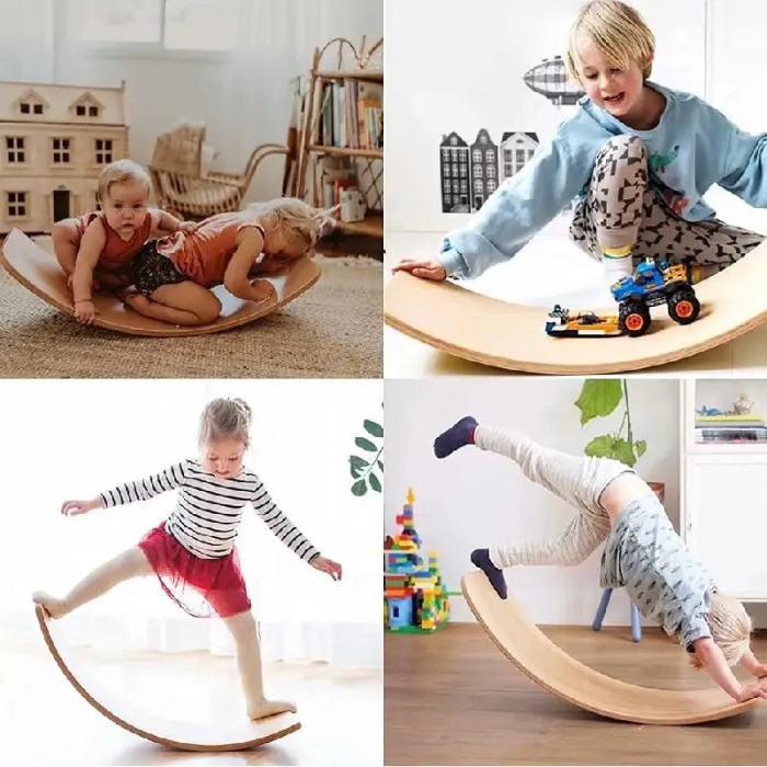 Placa de echilibru din lemn Balance Board , gri [5]