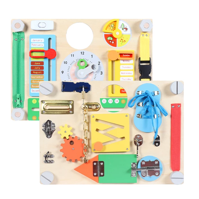 Placa Senzoriala Busy Board cu 2 fete Calendar, multicolor [3]