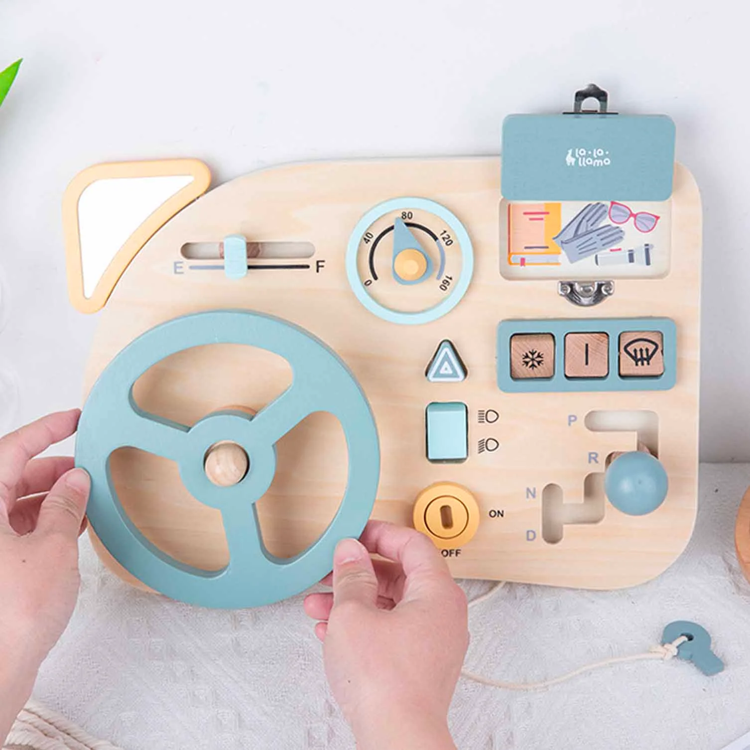 Placa Senzoriala Busy Board cu volan, activitatile unui sofer, multicolor [4]