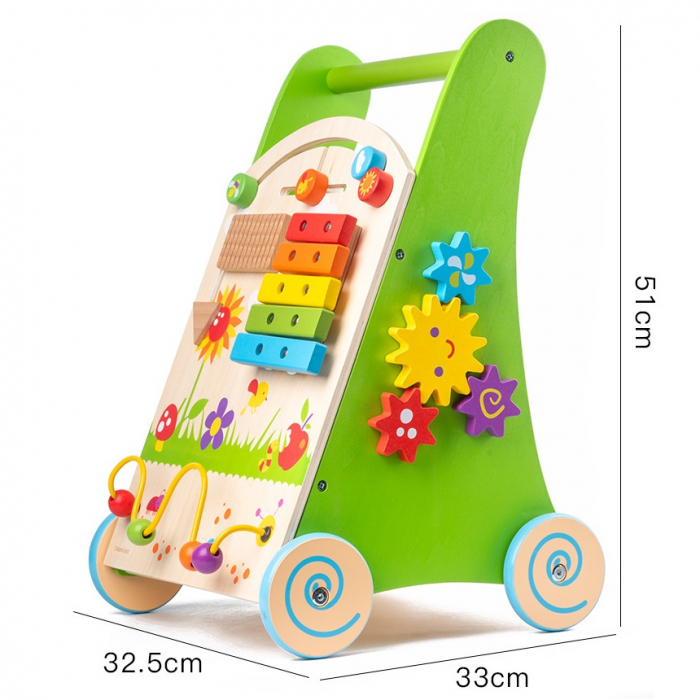 Premergator din lemn cu activitati Montessori 2 in 1, multicolor [8]