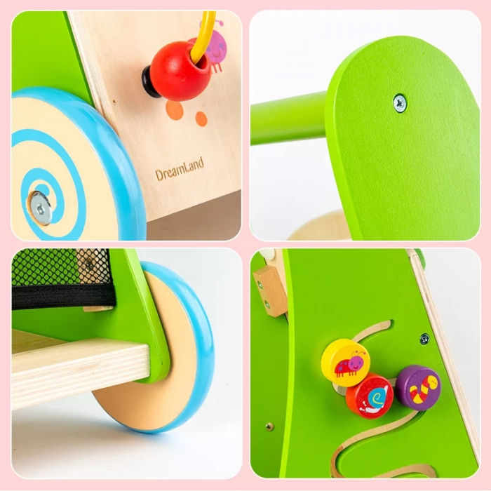 Premergator din lemn cu activitati Montessori 2 in 1, multicolor [6]