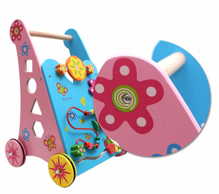 Antepremergator din lemn si centru de activitati 2 in 1 stil Montessori, diverse activitati, +3 ani [3]