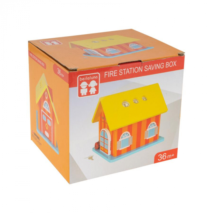Pusculita din lemn Fire Station, multicolor [3]