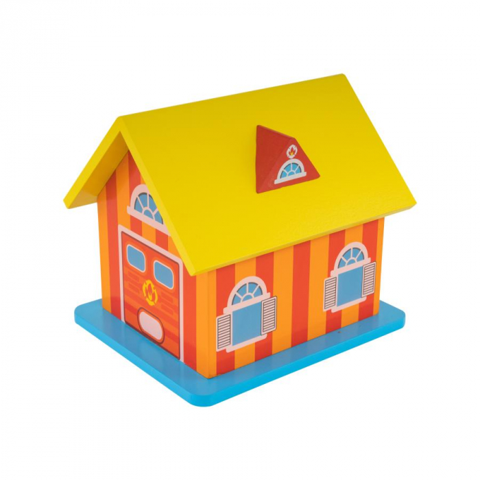 Pusculita din lemn Fire Station, multicolor [2]