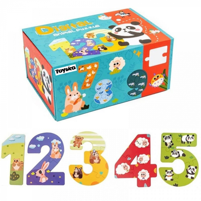 Puzzle cu piese mari Invata Cifrele, 56 piese, multicolor [1]