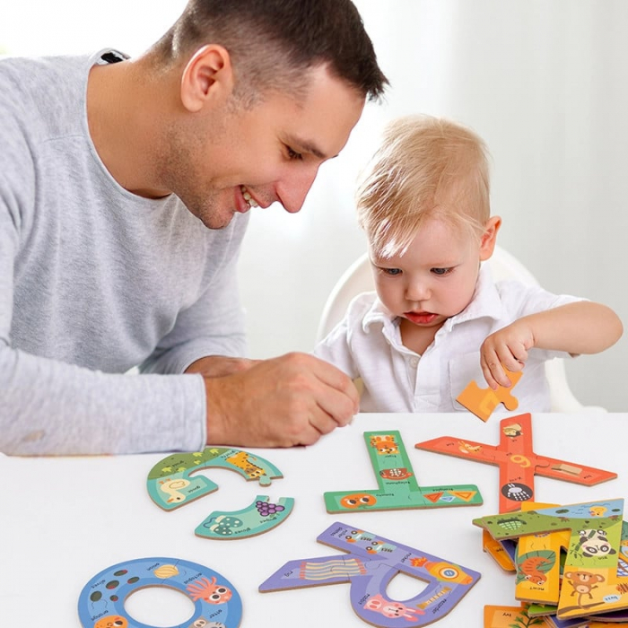 Puzzle cu piese mari Invata Literele, 84 piese, multicolor [4]