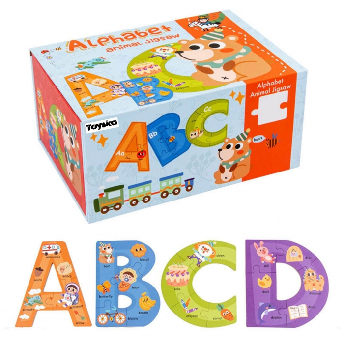 Puzzle cu piese mari Invata Literele, 84 piese, multicolor [1]