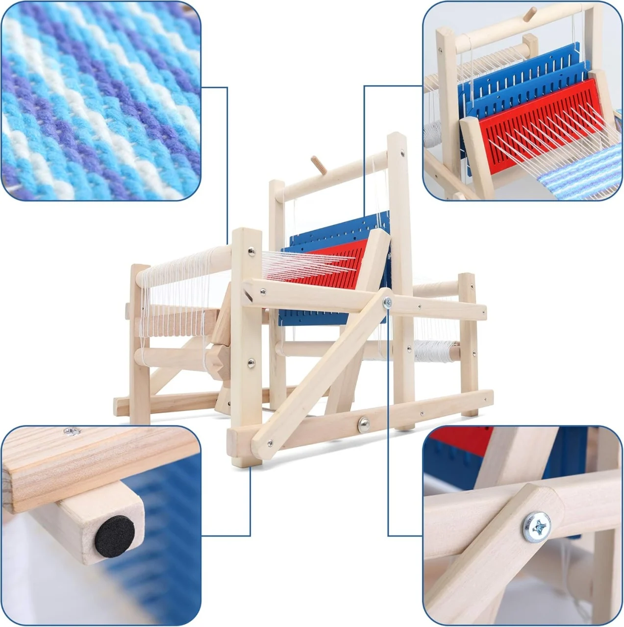 Razboi de tesut din lemn pentru copii, masina tricotat DIY [3]