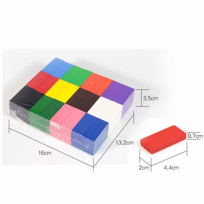 Joc din lemn, Domino cu piese colorate, 600 piese [7]
