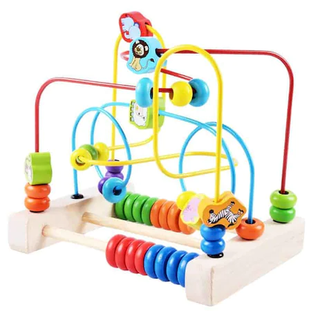 Jucarie motrica Montessori labirint cu bile, abac si animale [2]