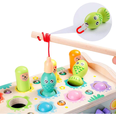 Jucarie educativa din lemn 4 in 1 Montessori, Bufnita, multicolor [4]