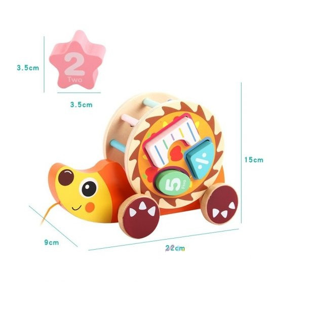 Arici de tras din lemn cu forme geometrice, 22cm [2]