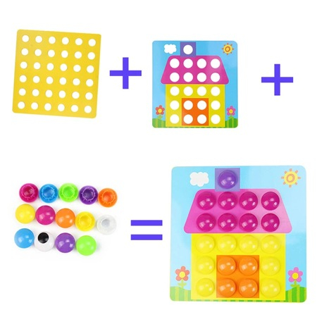 Joc creativ mozaic Button idea, 6 cartonase, 41 de butoni [6]