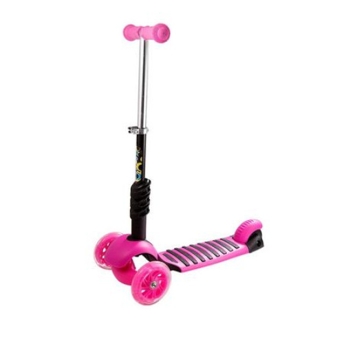 Trotineta 5 in 1 cu maner de impins si roti cu lumini Scooter OX11, roz [2]