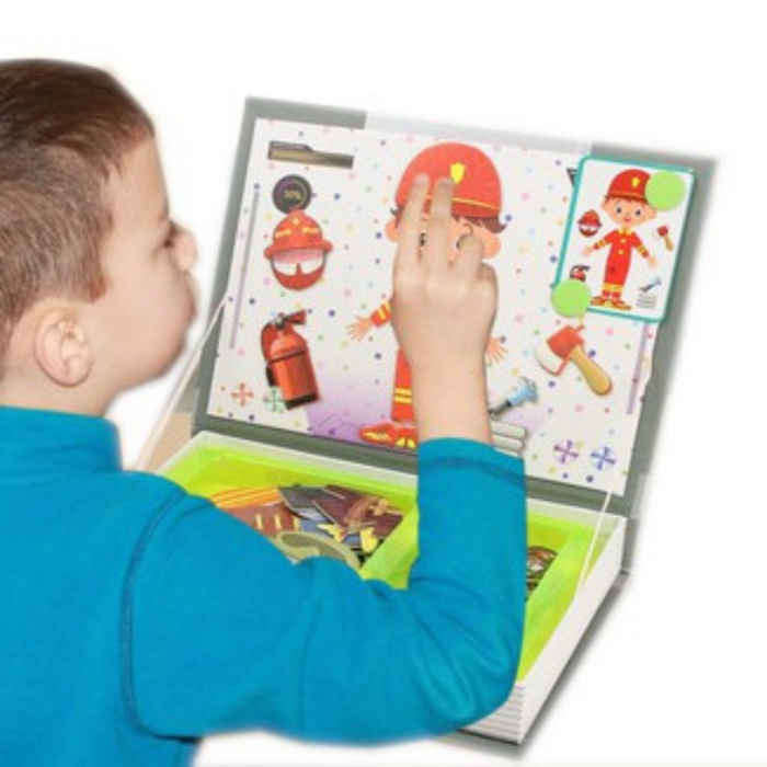 Joc educativ Carte magnetica Meserii Role Play, 101 piese, gri [4]