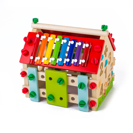 Casuta multifunctionala Montessori 4 in 1 din lemn, 23x16 cm [2]