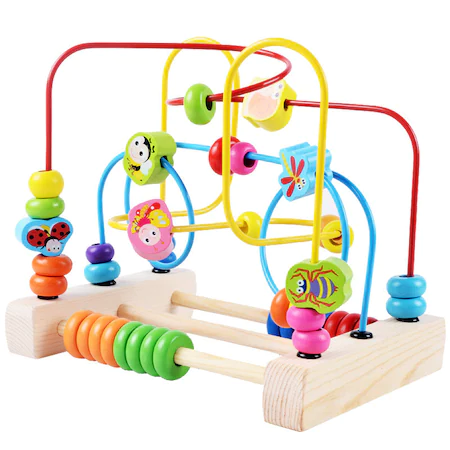 Jucarie motrica Montessori labirint cu bile, abac si animale [1]