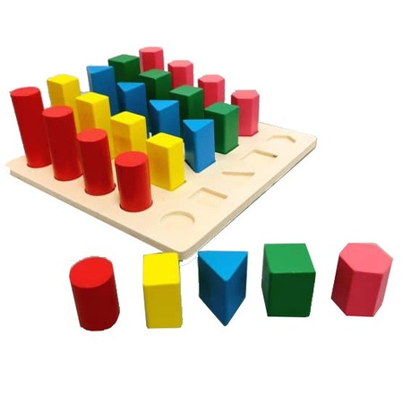 Jucarie din lemn, sortarea formelor geometrice Montessori, N15-5 [3]