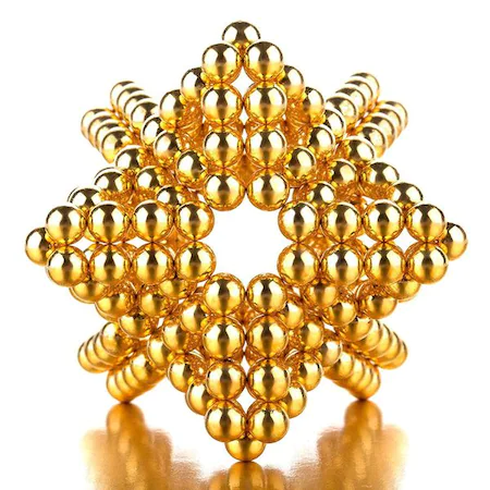 Bile Magnetice AntiStres Neocube, auriu gold, 5 mm, 216 piese MagCub® [2]