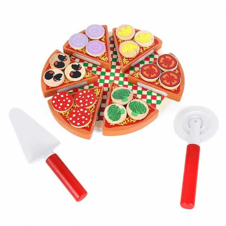 Set de jucarie, Pizza din lemn, multicolor [1]