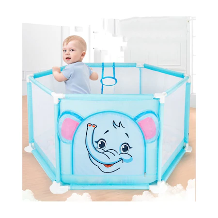 Tarc de joaca pentru bebelusi, 146x66 cm, Albastru [4]