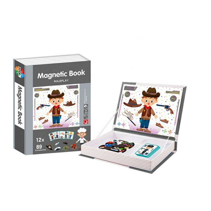 Joc educativ Carte magnetica Meserii Role Play, 101 piese, gri [2]