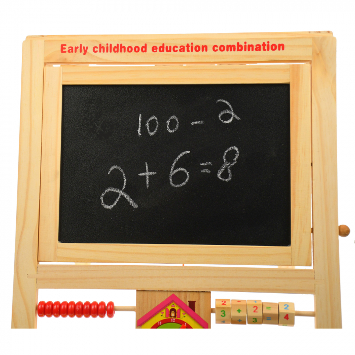Jucarie de invatat, tablita creta si marker, matematica, alfabet, citire ceas [4]