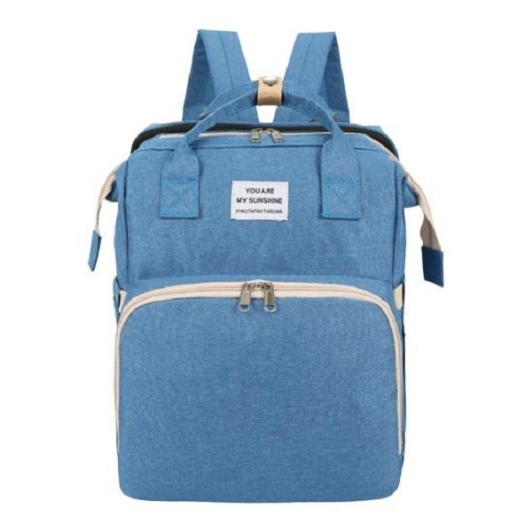 Rucsac Multifunctional pentru Mamici cu Patut Pliabil si Baza de Schimbat, 42 x 32 x 22 cm, Albastru Deschis [6]