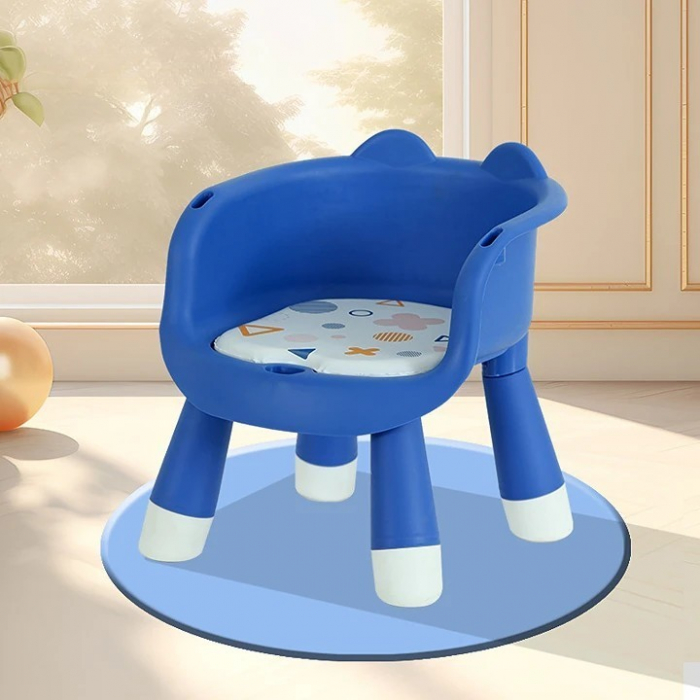 Scaun de Masa pentru Copii 2 in 1, Tavita Detasabila, Spatar Ergonomic, +6 Luni, Albastru [2]