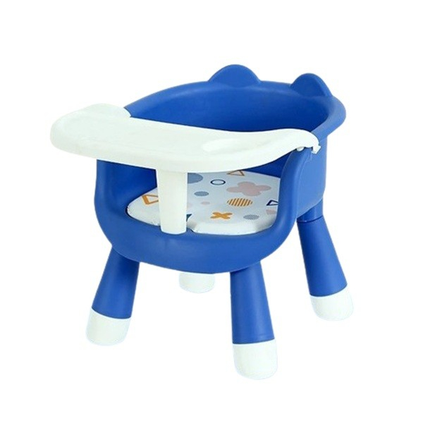 Scaun de Masa pentru Copii 2 in 1, Tavita Detasabila, Spatar Ergonomic, +6 Luni, Albastru [1]