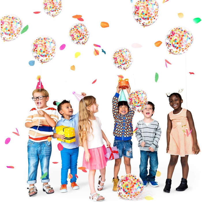 Set 10 Baloane din Latex,  Model Party Confetti, 30 cm, Multicolore, 2.8 g [4]
