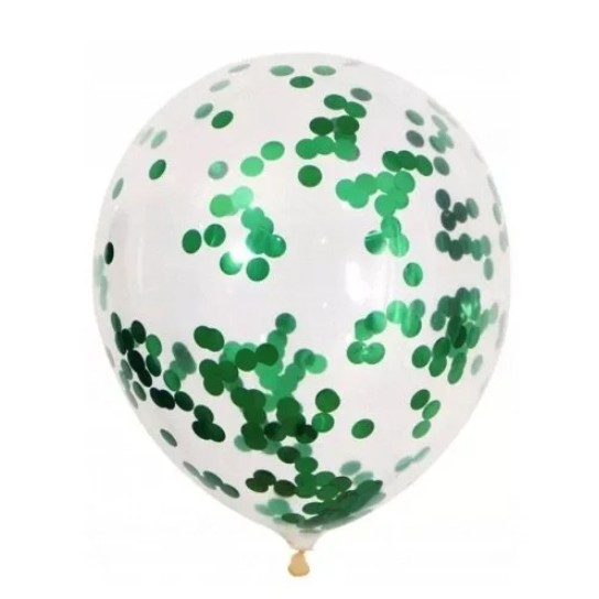 Set 10 Baloane din Latex, Model Party Confetti, 5 x Confetti, 5 x Turcoaz, 25 cm, 2.2g [6]