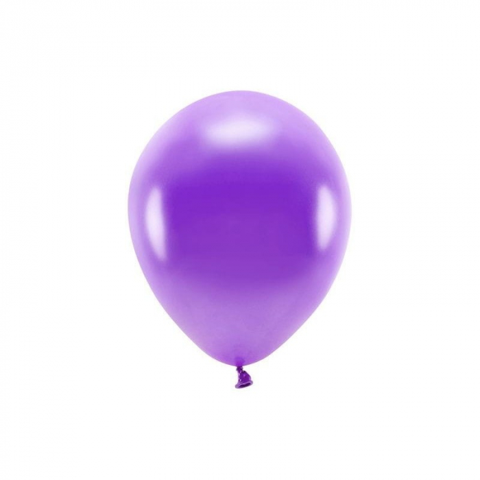 Set 10 Baloane din Latex,  Model Party cu Buline si Simple, 30 cm, Mov, 2.8 g [3]
