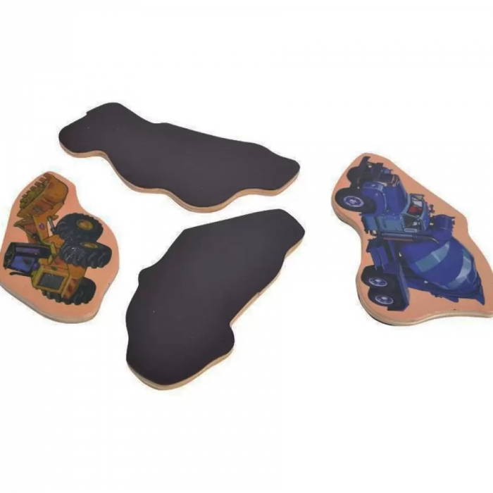 Set 23 Piese Magnetice Vehicule de Constructii Magnetic Stickers, multicolor [3]
