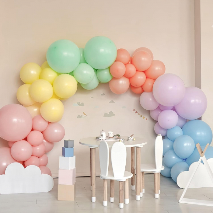 Set 25 Baloane din Latex,  Model Party, 13 cm, Multicolore, Culori Pale, 1 g [3]